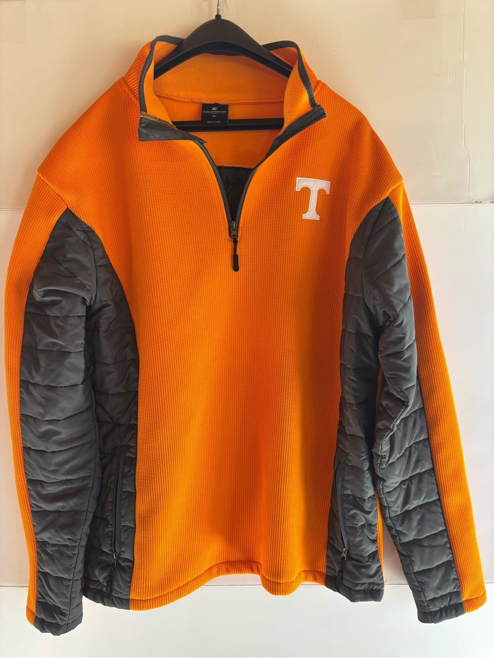 Colosseum Tennessee Volunteers 1/4 Zip Jacket Orange/Gray Men's Size XL